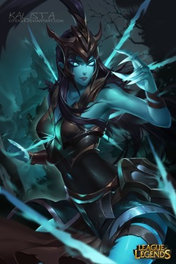 citemer:  kalista~~~~~~DA：http://citemer.deviantart.com/art/kalista-572194303?ga_submit_new=10%3A1447529412so fast work~look forward to next work！dragon~~~~~BOOM！