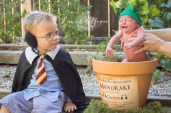 geribby:  sixpenceee:  Jesse and Katherine Oldfield of Eugene, Oregon are huge Harry Potter fans. A while back, when their eldest son, Sebastian, was just about 8 months old, they set up a Harry Potter-themed photo shoot for him in a graveyard. Now that