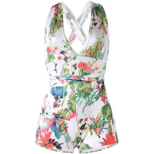 Tropical Printed Multi-Way Romper ❤ liked on Polyvore (see more beach jumpsuits)