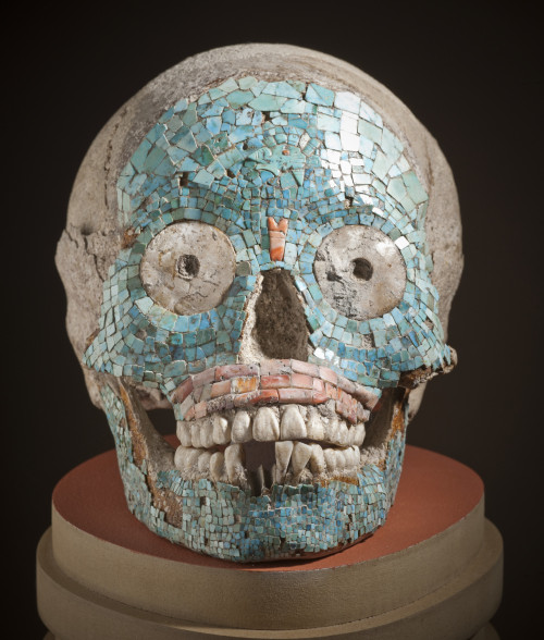 tlatollotl: Skull with Mosaic Inlay Mexico, Oaxaca or Puebla, Mixtec or Zapotec, 1400-1521 LACMA