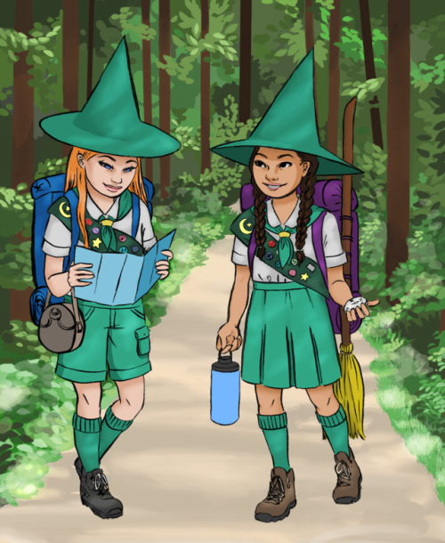 Witch Scouts learn how to read sky maps and trail maps at Coven Camp! Trying to practice shading but