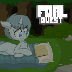 quantumcrystalart:  quantumcrystalart:  A short amination made for a game that i’m working on. Original idea and concept by McSweezy. Guy is a beast.  incase anyone is interested, this image is actually being used in a game called “Foal Quest”.