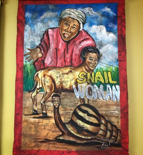 Hand painted Ghana Film Poster for Snail Woman (artist: Mozzay Uui Nima) #ghanafilmposter #nigerianm