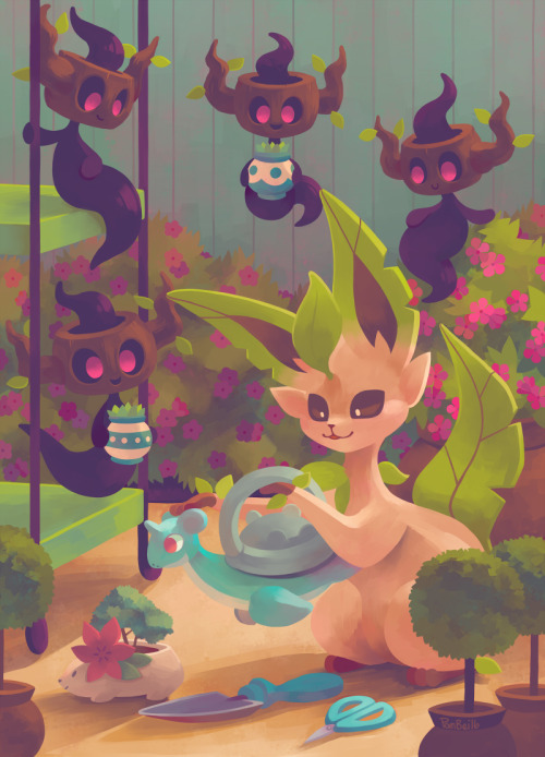 pombei:Eevee House - LeafeonTending to the garden!Available on Redbubble