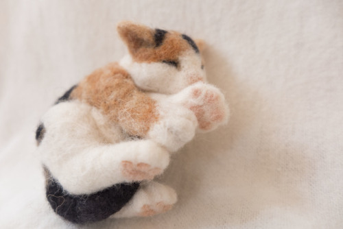 Sleeping Calico Cat Brooch available at my Etsy shopMy default position on weekends.