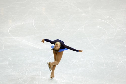 15 year old Julia Lipnitskaia of Team Russia performing in the women&rsquo;s figure skating shor