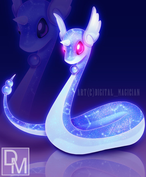 digital-magician:Dratini, Dragonair and Dragonite! :D