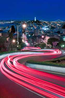 jaimejustelaphoto:  Lights of Lombard, SF, Ca by Jared Ropelato 