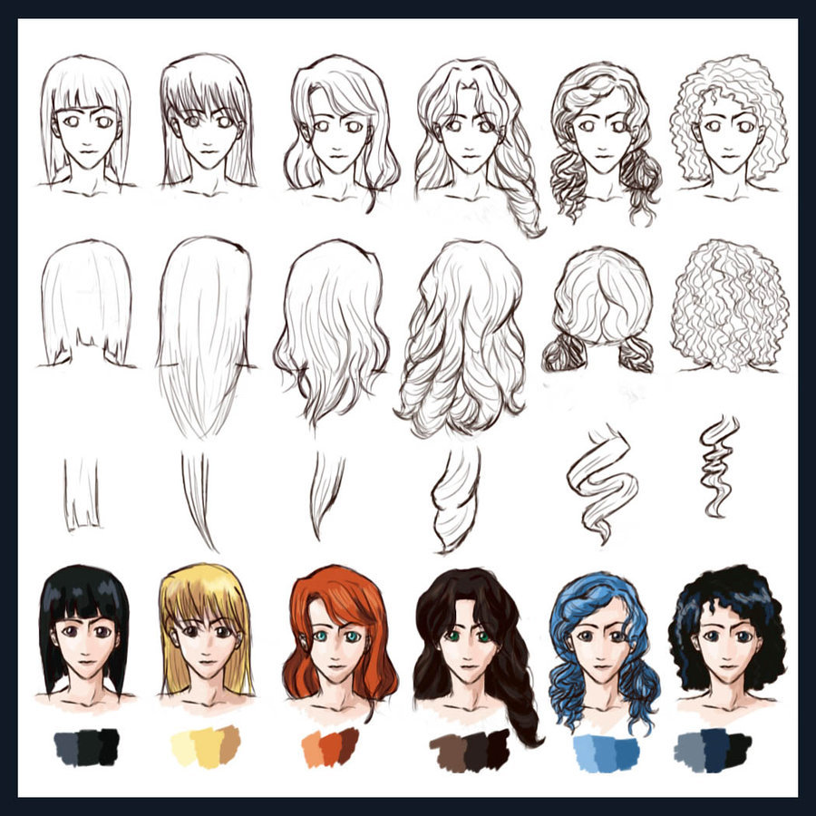 Hair Styles: Straight to Curly by... - Art References