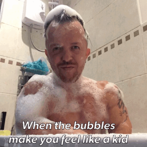 jakubjames:Those baths when the bubbles make you feel like a kid hahahaha