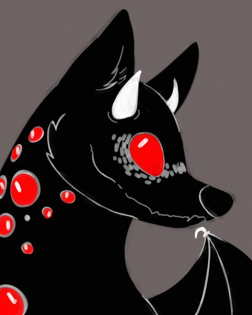 i wanted to help you feel better but had no idea how so i drew you a demon dogi hope thats ok–