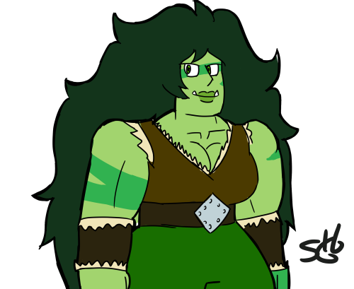spenser4hire:So we talked about Orc Jasper in the Beefchat discord and I decided to draw her.