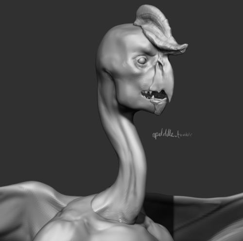 I started over on the bird people sculpt, and hey, Improvement! It’s currently looking naked and wei
