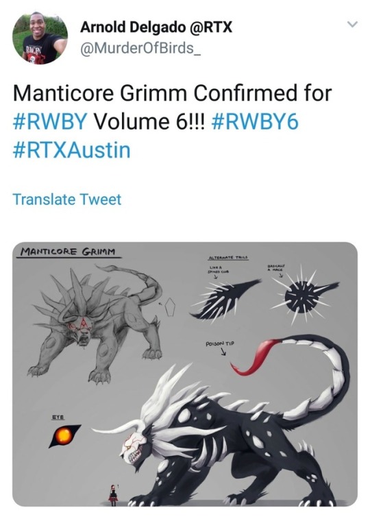 rwbymemes:  New Grimm confirmed!! Say hello to the Manticore 