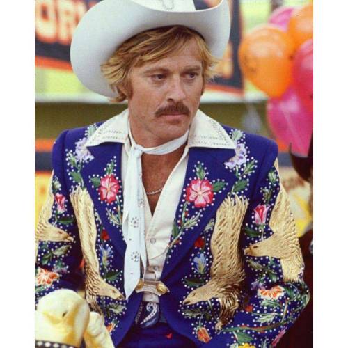 Robert Redford wears a Nudie suit, costume design by Bernie Pollack in The Electric Horseman (1979) 