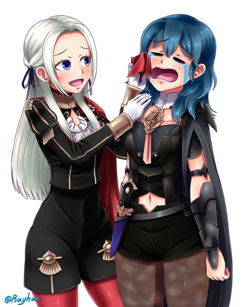 This is a commission for Gemstrike on DeviantART, who asked for Edalgard consoling Byleth after her 