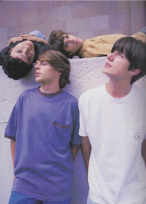 thestonerosesphotos: The Stone Roses photographed outside London’s YMCA, mid-1989, by Peter Anderson