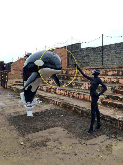 sixpenceee:  Creepy Disney-Inspired Amusement ParkWelcome to Dismaland, an art amusement park created by artist Banksy that will haunt your dreams. Dismaland is a five-week show housed inside and around a derelict  Tropicana building in Weston-super-Mare,