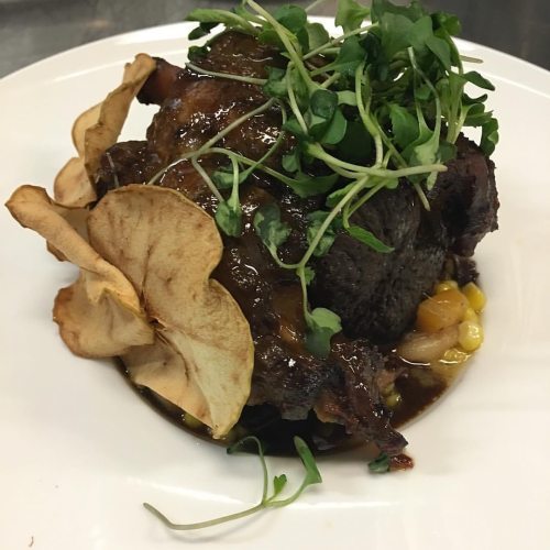 #TBT Braised Beef with Purple Cabbage, Succotash, and Apple Chip Garnish. #BLM #blackentrepreneur #h