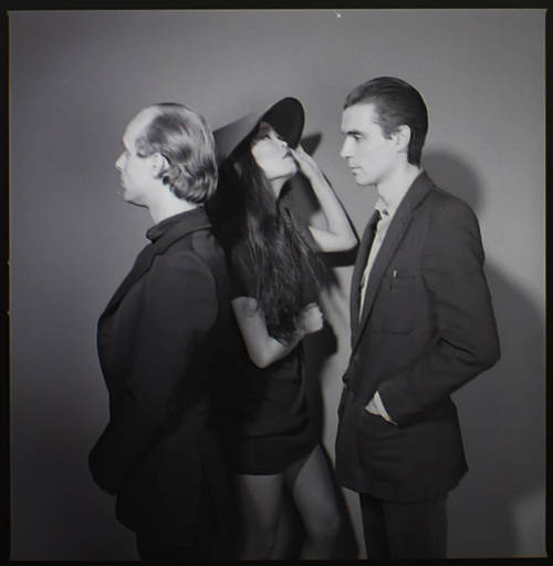 Brian Eno, Kathy Jeung and David Byrne, Los Angeles, 1979 by Jules Bates