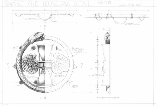 Technical Drawings of a Survey of a Crypt Gate I did at Brompton Cemetery, With Details of all the D