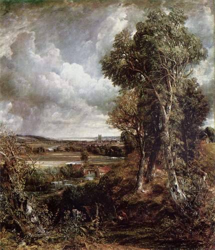 artist-constable: The Vale of Dedham, 1828, John ConstableMedium: oil,canvas