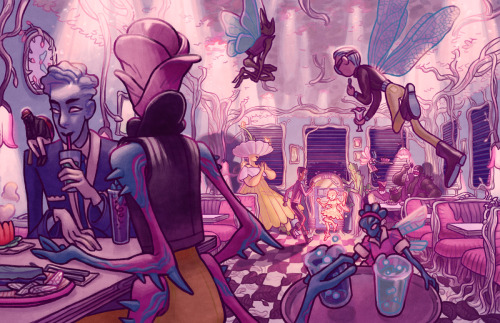 elemei:Another of my fall semester projects, this one features a secret 1950s fairy diner! Tonight i