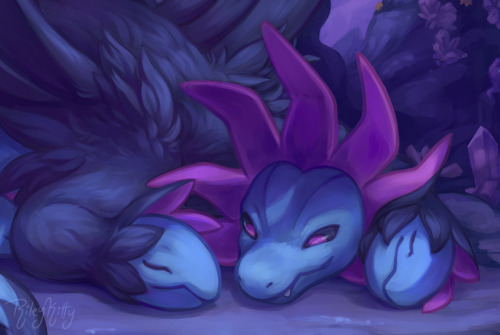  A preview of my piece for Eclipse, a zine centered on dark type Pokemon! They are my absolute favor