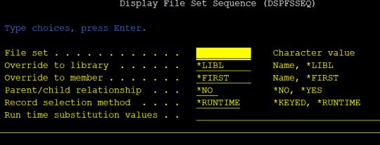 Cleo EDI Integrator Display Fileset Sequence (DSPFSSEQ) Command screenshot