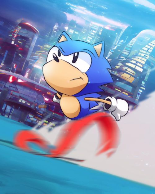 ✨Sonic the Hedgehog fan art from 2019, but heavily updated for 2022…new background, effects, 