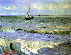 artist-vangogh:  Seascape at Saintes-Maries, 1888, Vincent van GoghMedium: oil,canvashttps://www.wikiart.org/en/vincent-van-gogh/seascape-at-saintes-maries-1888