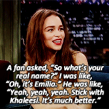 rubyredwisp:  Get to Know Me Meme: [1/10] Celebrity Crushes: Emilia ClarkeThe other