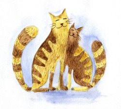animalartonline:  Cats by Anna Shell 