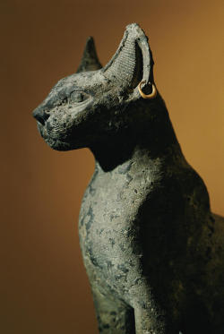 Grandegyptianmuseum: Solid Cast Bronze Statue Of The Cat Goddess Bastet. Late Period,