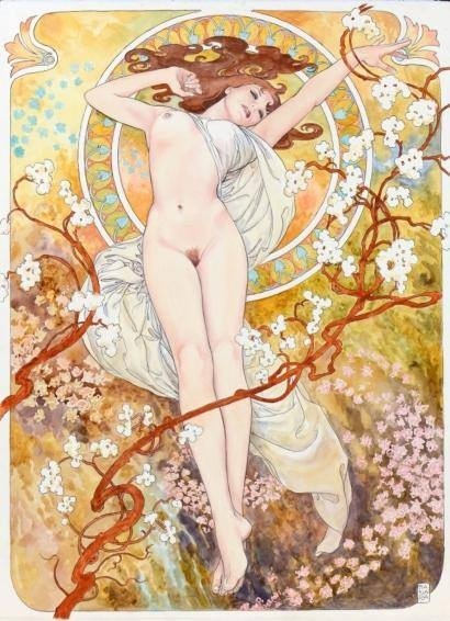 Hommage à Mucha, Milo Manara