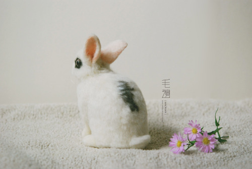 ▋ Hotot Rabbit ( custom-made ) Sculpture approximately 6.5 x 13.5 x 11 cm ( not including ears )