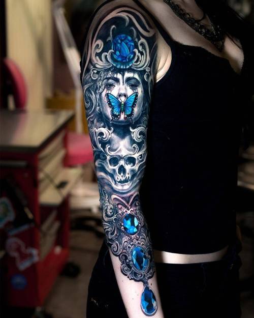 XXX tattoosnob:  Jeweled Butterfly by @julienthibers photo