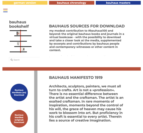 Some self-promotion: bauhaus-bookshelf.org – Whenever you need…