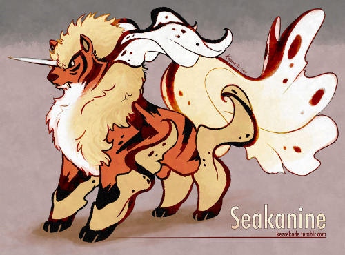 prince-goldfish:wurmplewonders:kezrekade:A fusion I’ve always wanted to see, Arcanine + Seaking. It’