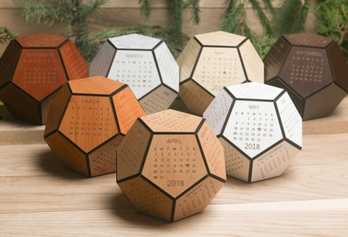 sosuperawesome:Acrylic and Wooden Geometric Box Calendars, customizable with special dates marked, b