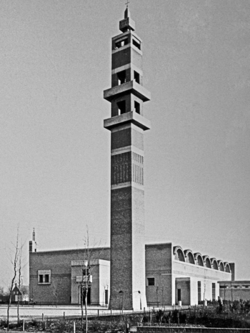 germanpostwarmodern:Gerardus Majella Church (1958-59) in Gemert, the Netherlands, by Jan de Jong