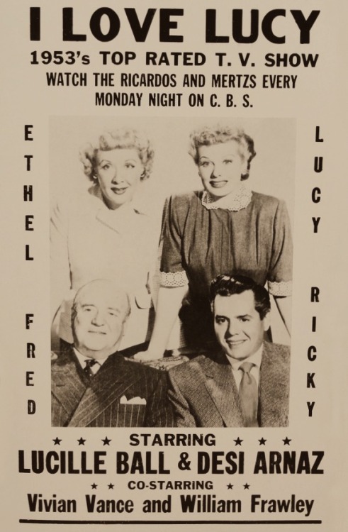 I Love Lucy television show advertising poster 