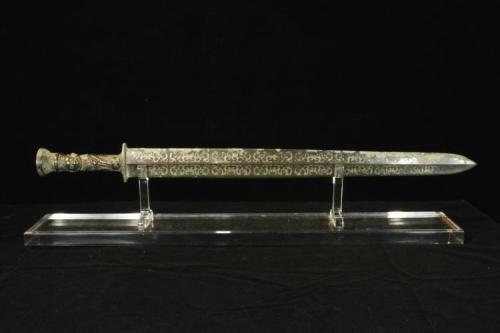 Chinese bronze sword with silver inlaid blade, Warring States Period (5th - 2nd century BC).from Chi