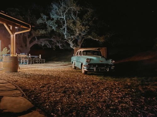 minty chevy taken in almost complete darkness.los olivos, ca.