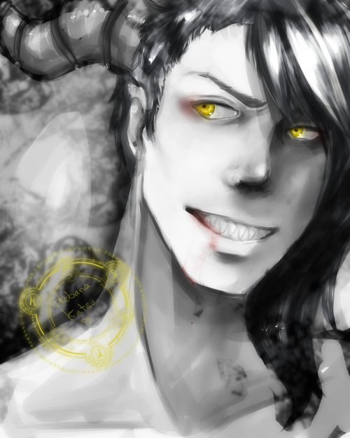 “i’m too lovely to be hated” My Oc Lucifer with one year of diference God, I’m proud u///u