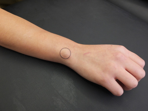 Handpoked thin circle around the bone, thanks for the trust!