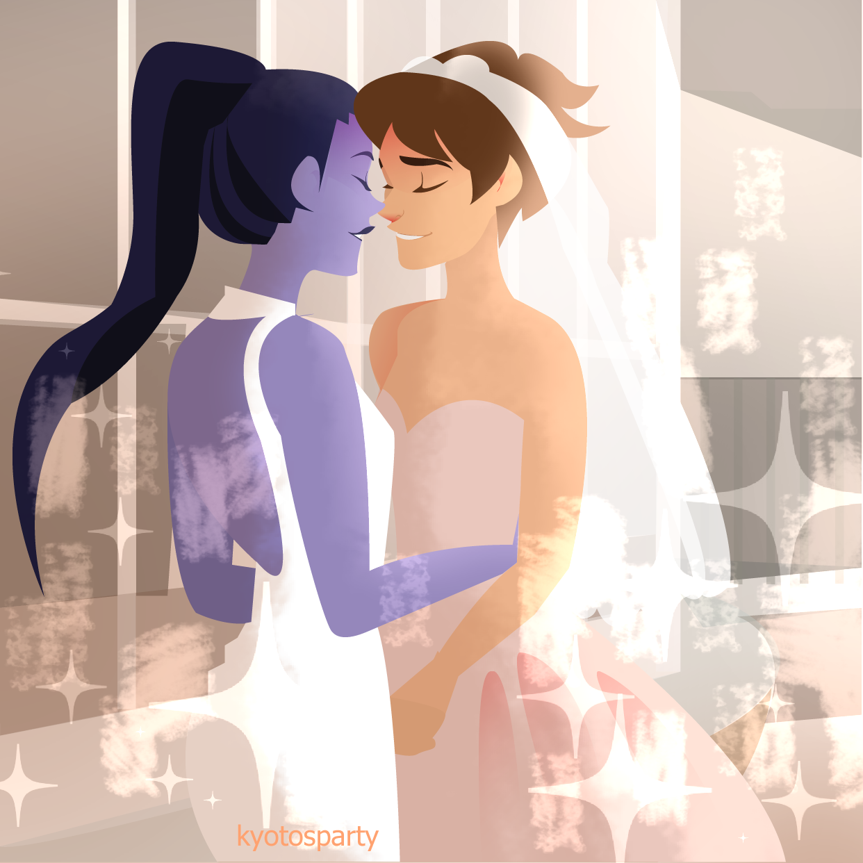 kyotosparty: widowtracer wedding made with Illustrator for Rinaca and Surine because