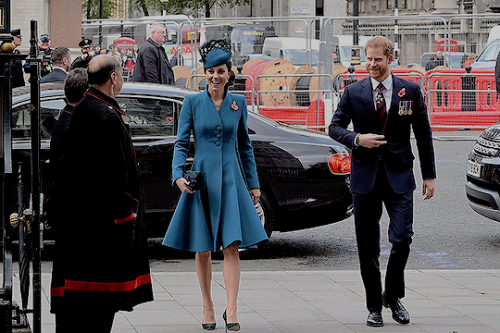 crownprincesses:  The Duchess of Cambridge is joined by The Duke of Sussex as they attend the ANZAC 