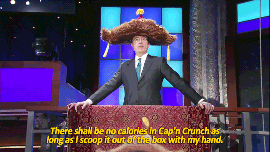 illirya-ooc:  sandandglass:  Stephen Colbert issues proclamations wearing his big,