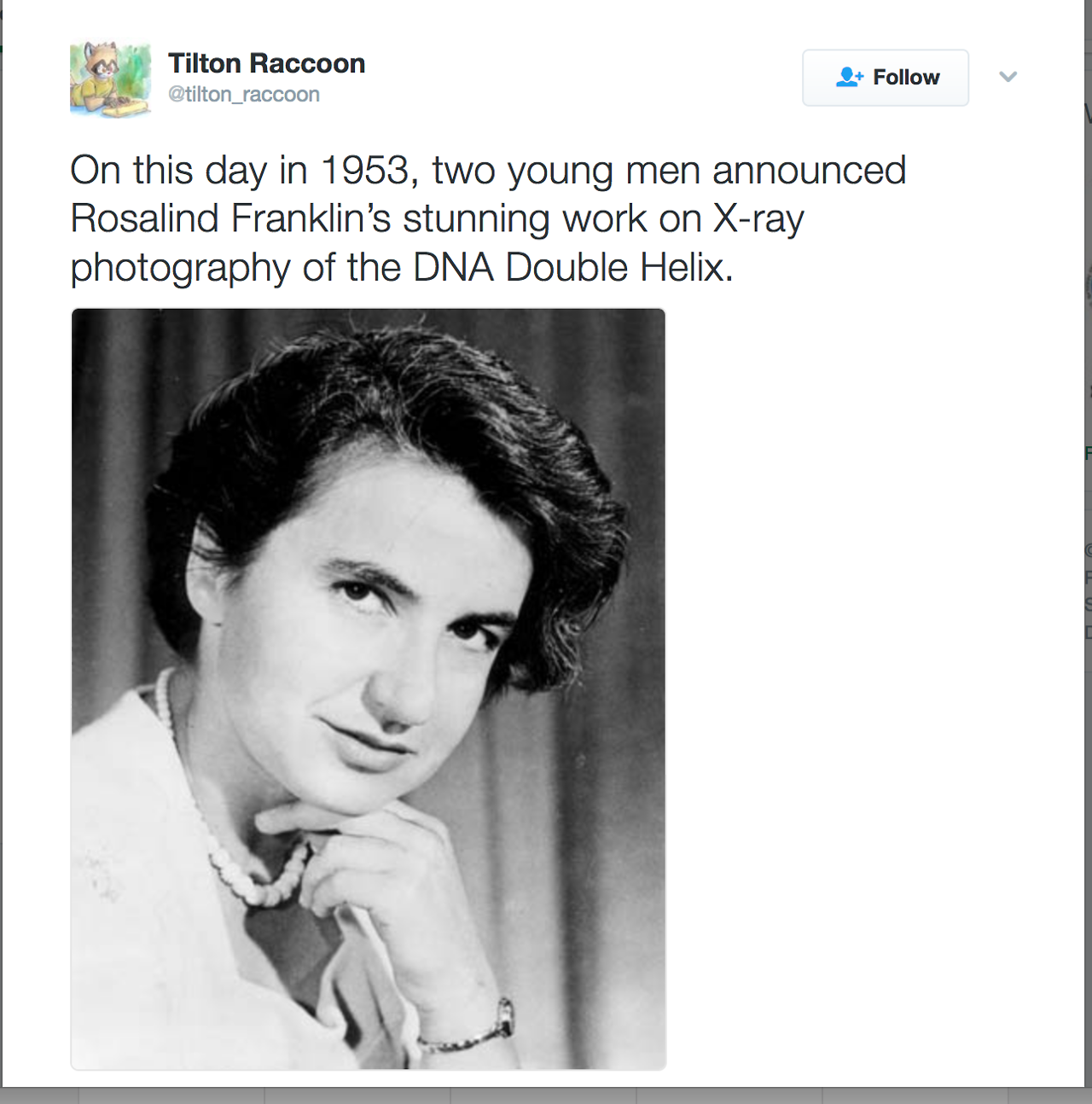 suricattus:  Caption:  “On this day in 1953, two young men announced Rosalind